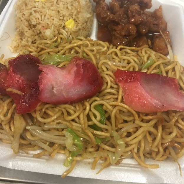 No. 2 Pork Chow Mein, Pork Fried Rice, Sweet & Sour Pork