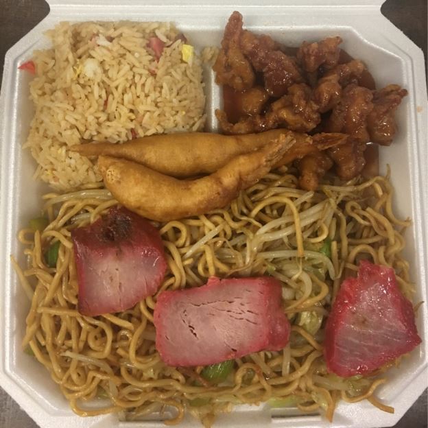 No. 7 Pork Chow Mein, Pork Fried Rice, Sweet & Sour Pork, Fried