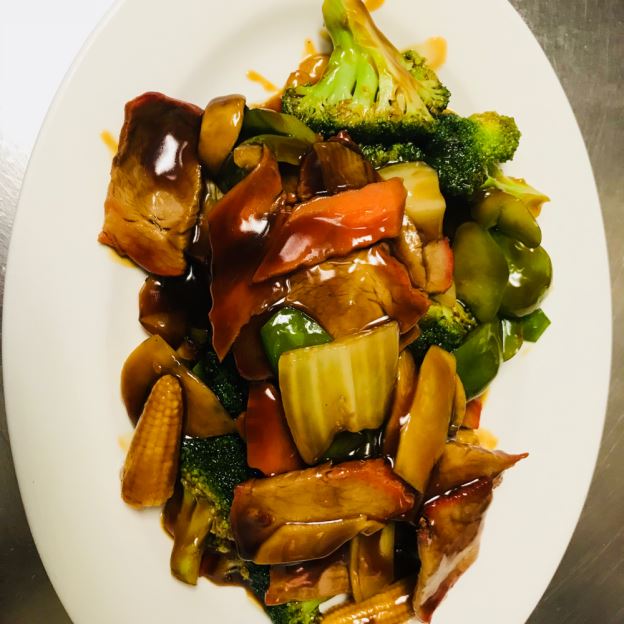 37 Roast Pork w. Mixed Vegetables