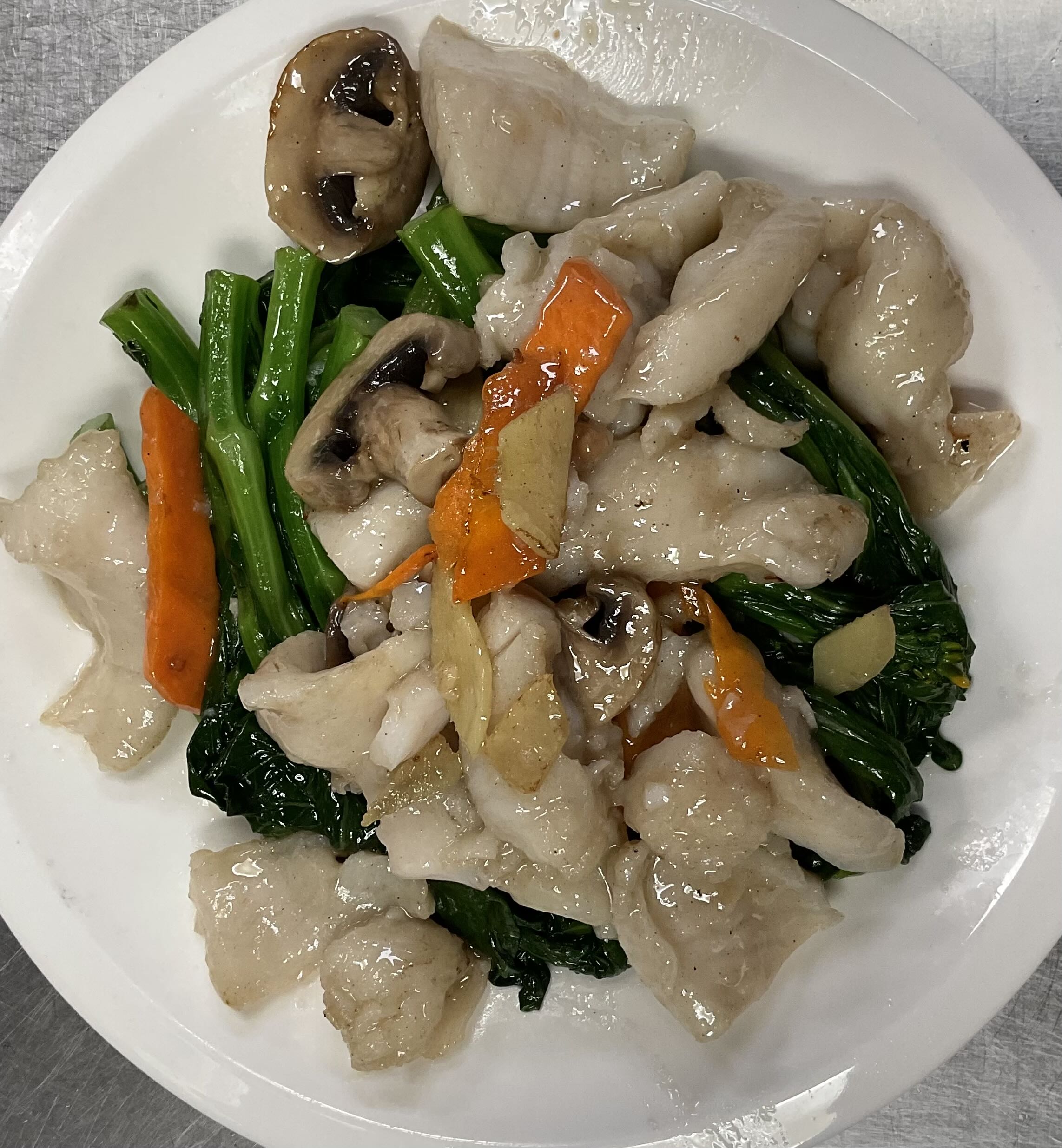603. Fish Fillet w/Mixed Vegetable碧綠斑球