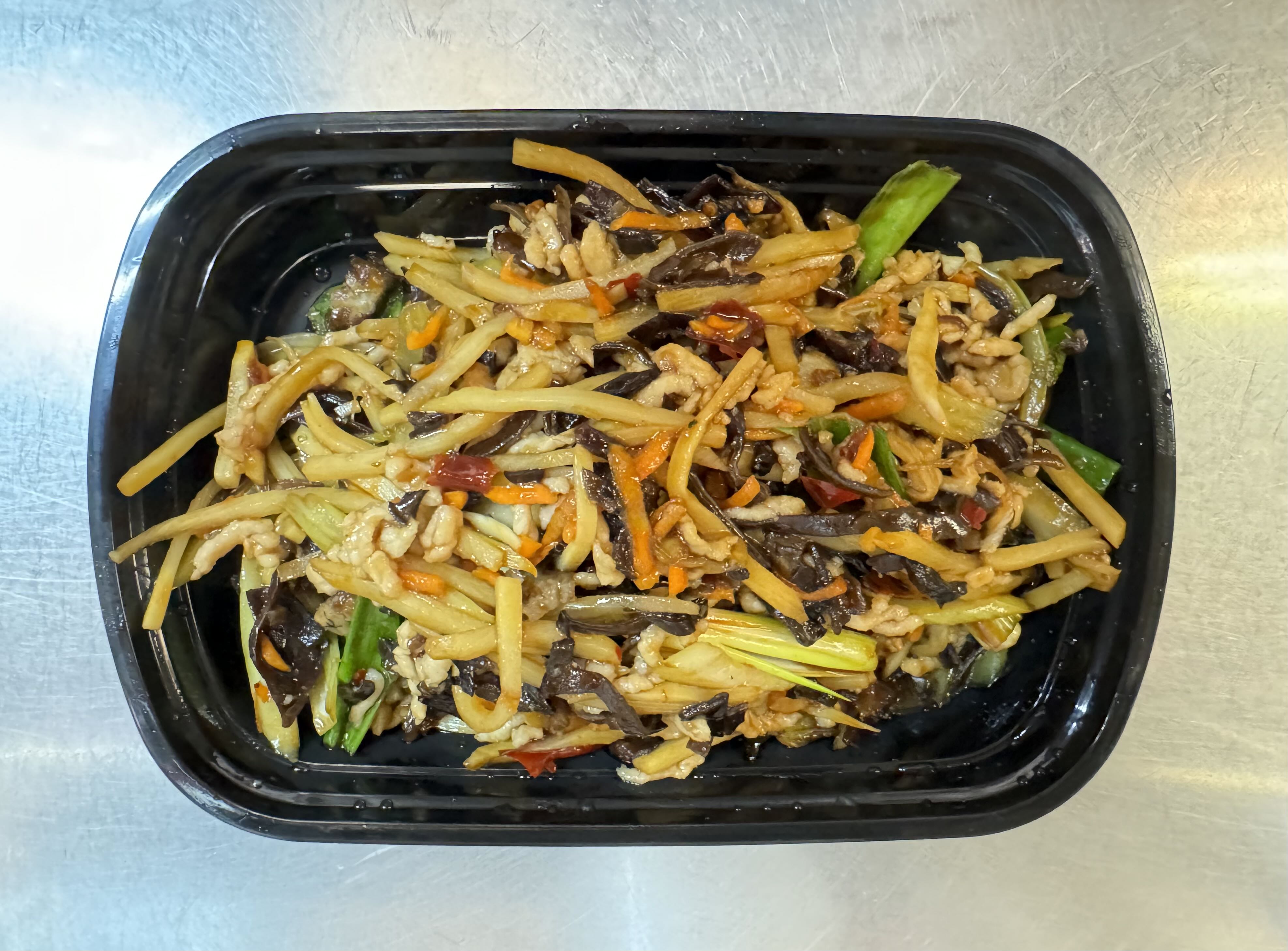 Shredded pork in hot garlic sauce