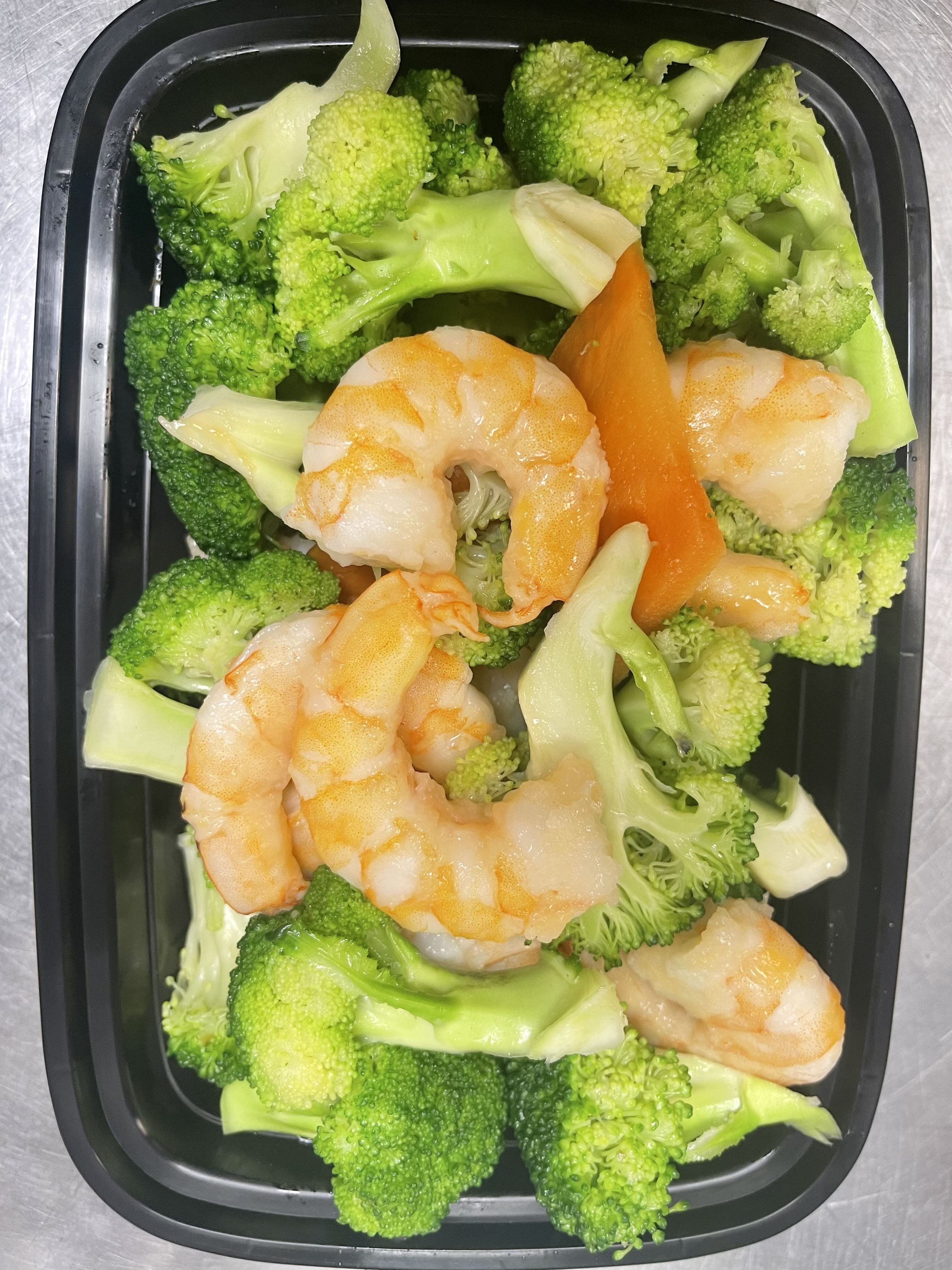 D5. Steamed Shrimp with Broccoli