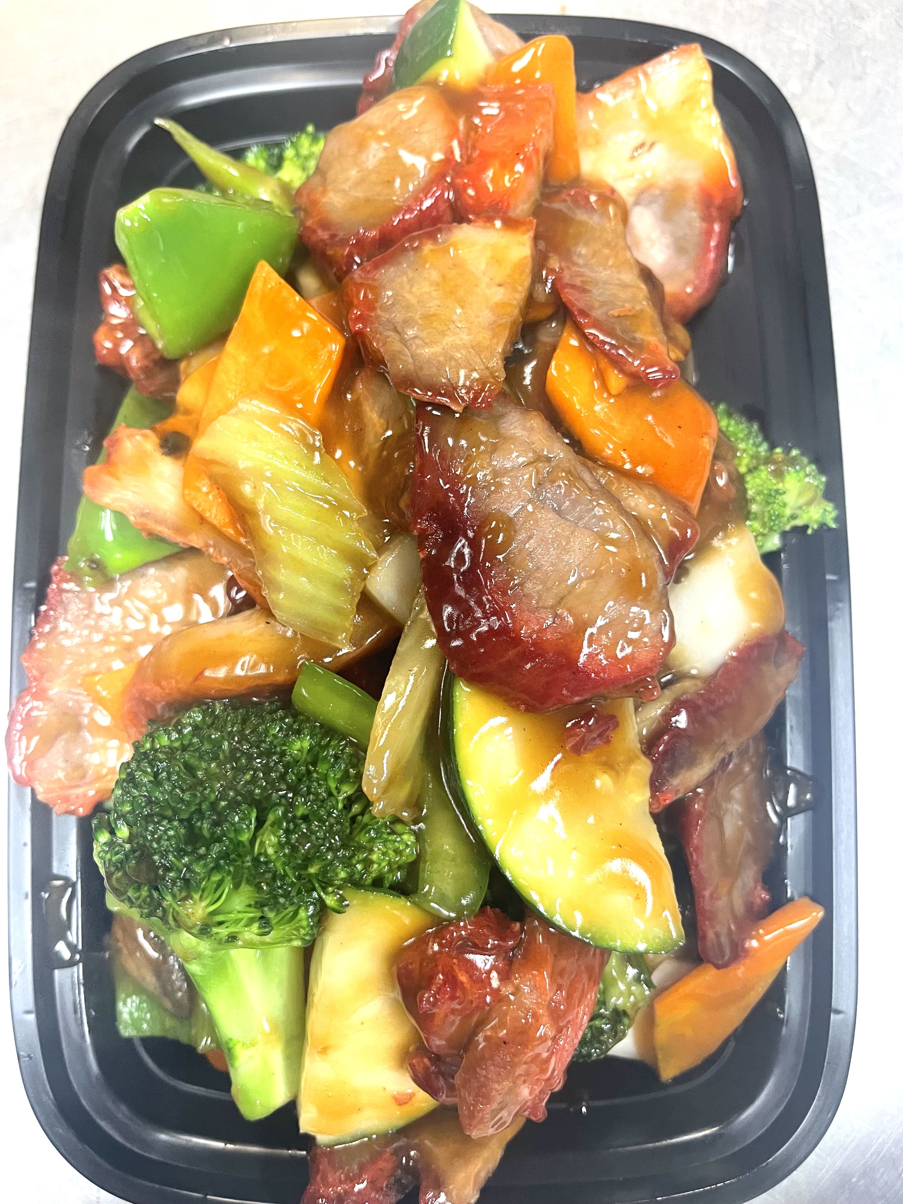 60. Roast Pork with Mixed Vegetables