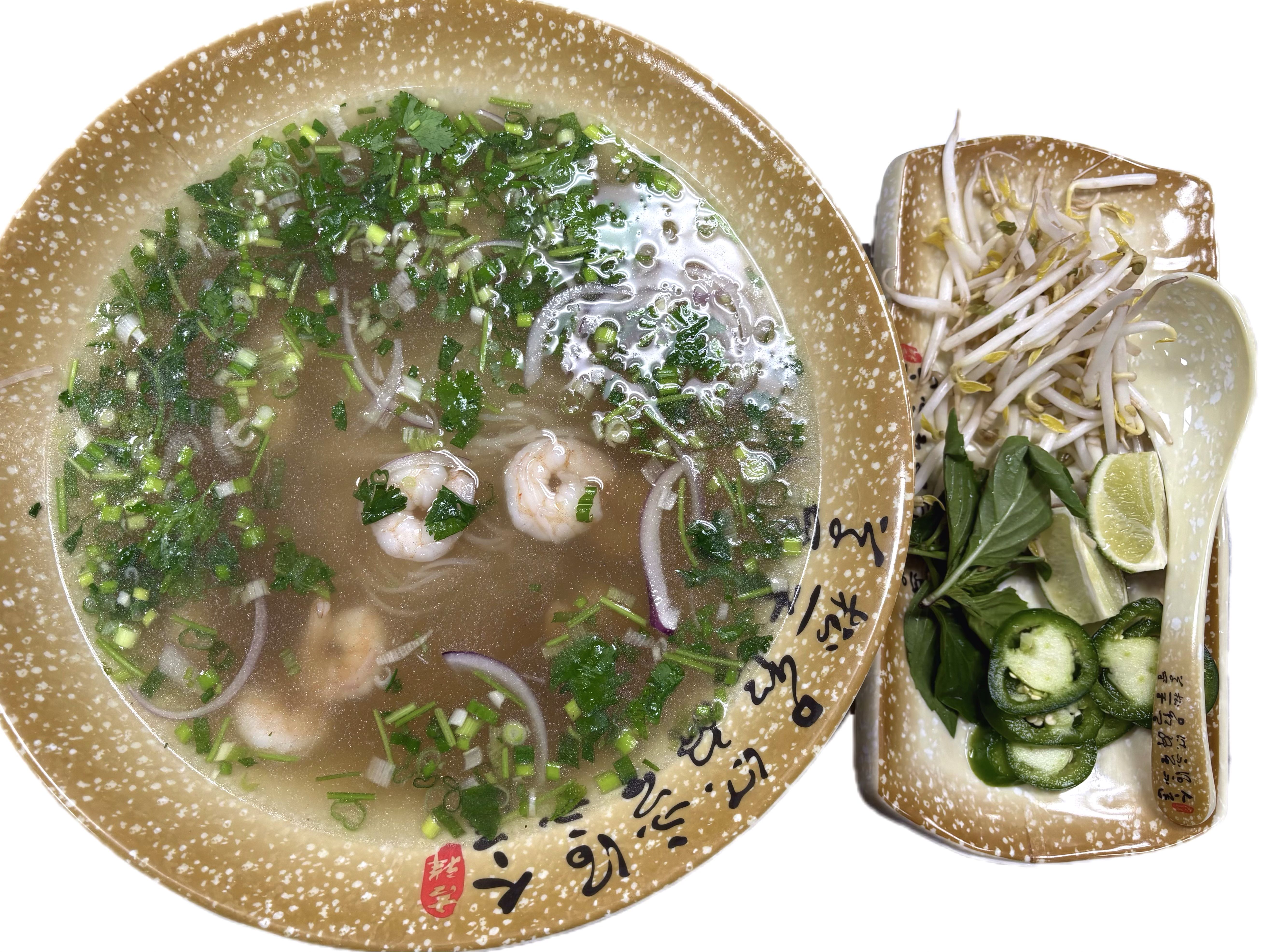 B25.*Shrimp Noodle with Beef broth