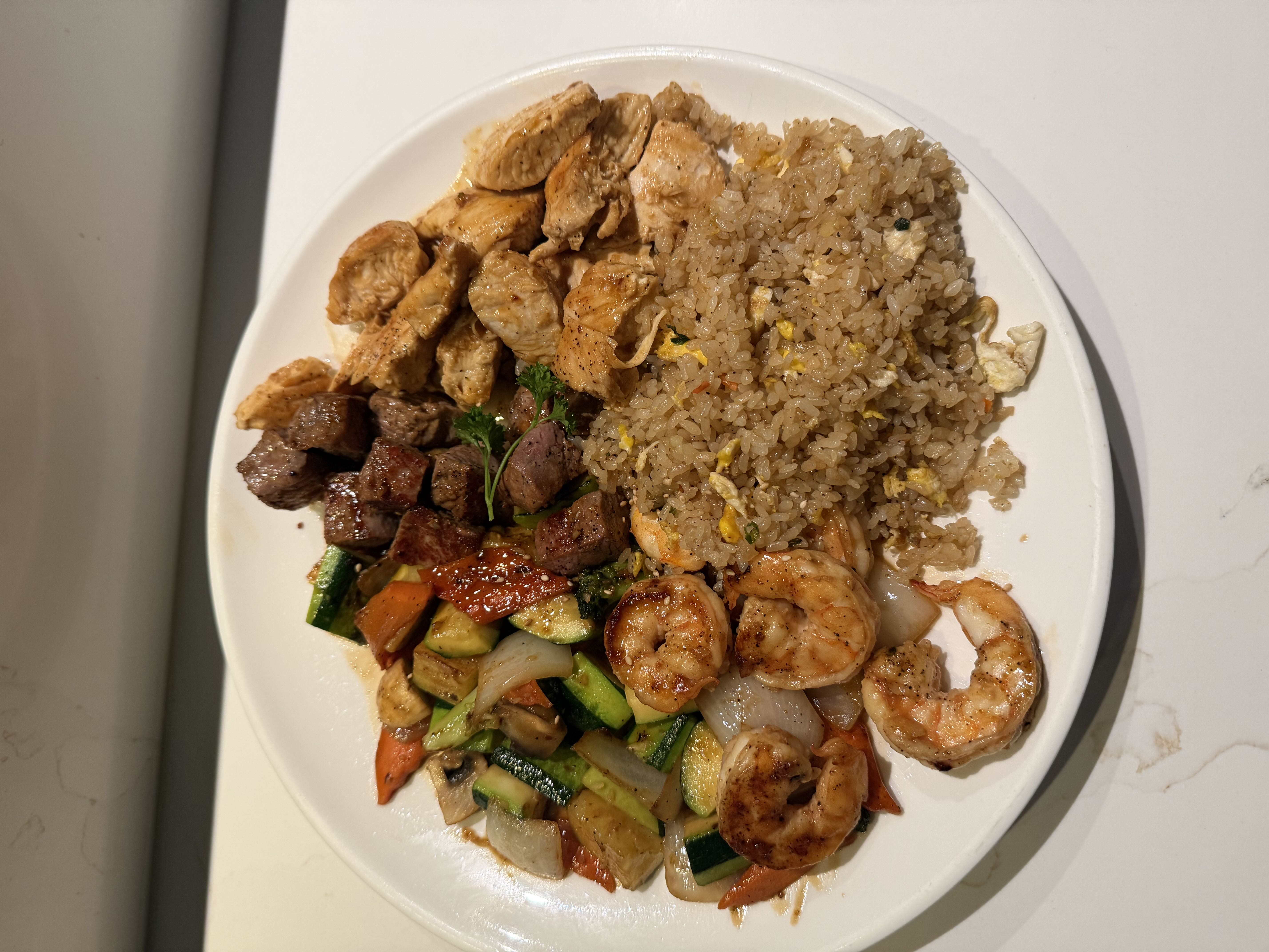 Hibachi Chicken, Shrimp & N.Y Steak