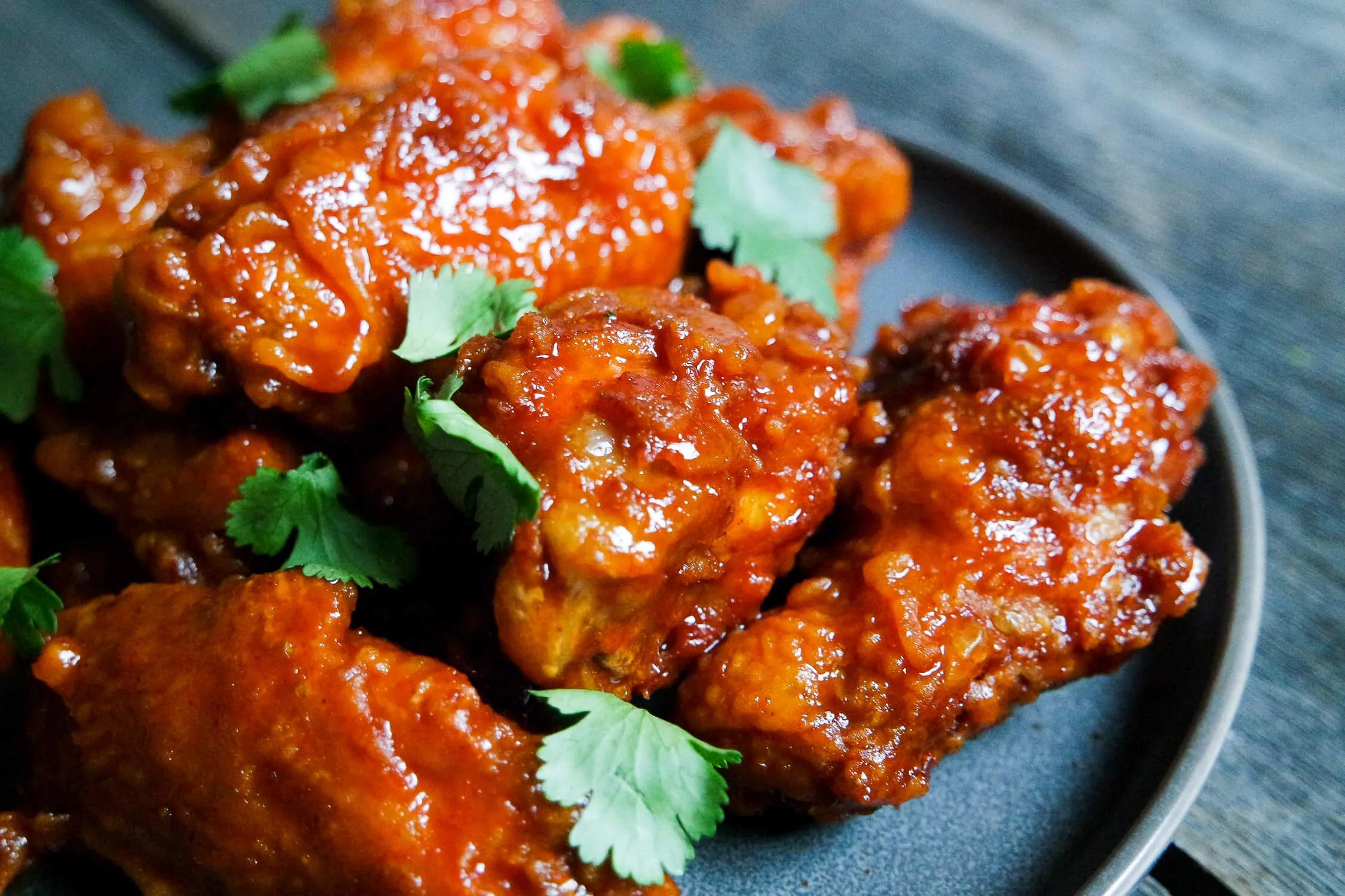 1. Crispy Spicy Chicken Wings (8)